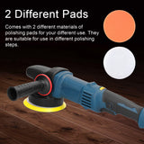 980W Handheld Electric Eccentric Sander 5 Inch Polishing Machine 125mm Disc 6 Variable Speeds DA Polisher with 2 Pads