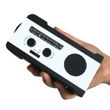 Emergency Solar Power Hand Crank Generator 2000mAh Bank AM/FM Radio Dynamo LED Flashlight Phone Charger