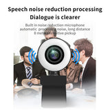 1080P Webcam with Adjustable Light and Noise-reducing Microphones USB WebCam Suitable for Windows,iOS,Android for Online Meeting