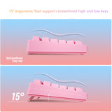 Pink Blue Gaming Keyboard Mechanical Feel Wired USB RGB Backlit Color Matching 104 Keys Keyboards for PC Home Office Gamer