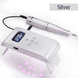 2 in 1  Nail Drill &amp; Drying Lamp Machine 35000RPM Portable Rechargeable Nail Drill Pen for Manicure Electric Nail Sander 2021