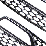 2pcs Honeycomb Front Fog Light Grilles Cover fits for Audi A3 S-Line 14-16