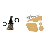 2 Pcs Metric 3 Way Short Straight Guitar Toggle Switch &amp; 1 Set Switch Covers Pickup Selector Plate Bracket Screw