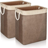 Laundry Basket with Handles 2 Pack, Collapsible Linen Laundry Hampers Built-in Lining with Detachable Brackets