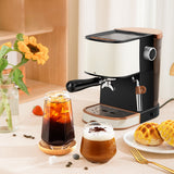 Espresso Machine Home Automatic Small Stainless Steel Steam Pressure Milk Froth Coffee Maker