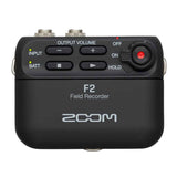 ZOOM F2 field recorder lavalier micropohone with a windscreen and lapel mic clip for Mobile live broadcast and vlog