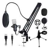 BM700 Condenser Microphone USB Professional Streaming Studio Microphone kit for Live Conference Home Gaming YouTube Podcasting