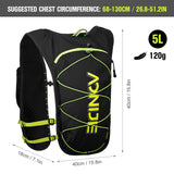 5L Hydration Backpack Reflective Cycling Backpack Fits 68cm To 130cm Chest Circumference For Cycling Marathons Running Knapsack