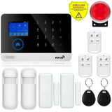 Newest Wireless Home Security Tuya WIFI GSM SIM card EN RU ES PL DE Switchable Smart Alarm system Tuya APP RFID Remote Control