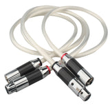 HIFI Silver Plated XLR Balance Cable Carbon Fibre XLR Plug  Audio Line for CD DVD Amplifier