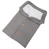 Newborn Baby Winter Warm Sleeping Bags Infant Button Knit Swaddle Wrap Swaddling Stroller Wrap Toddler Blanket Sleeping Bags