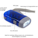 LED Hand Pressing Dynamo Crank Power Wind Up Flashlight Torch Light Hand Press Crank Camping Lamp Light For Outdoor Camping Lamp