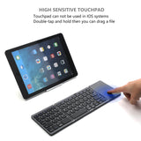 Jelly comb Foldable Mini Bluetooth Keyboard Portable Wireless Keyboard Rechargeable with Touch Pad for PC Tablet Notebook iPad