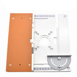 Aluminium Router Table Insert Plate Electric Wood Milling Flip Board with Miter Gauge Guide Set Table Saw Woodworking Workbench