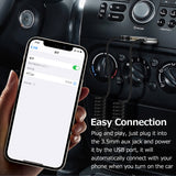 Vehicle-mounted BT Receiver 3.5mm AUX to BT5.0 Adapter Built-in Microphone AUX Input Compatible with Car Speaker Home Audio