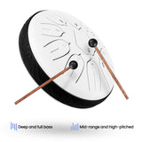 6 inch 11-Tone Steel Tongue Drum Hand Pan Drums with Drumsticks Percussion Musical Instruments for Relaxation Yoga Practice