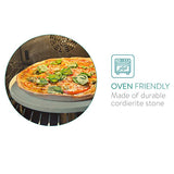 13 Inch Pizza Extra Thick Stone for Baking Pizza Tools Oven&amp;BBQ Grill Baking Slab Kitchen Bread Tray with Support Frame