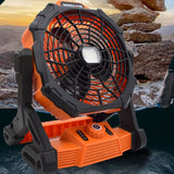 New-Rechargeable Tent Fan with Hook 15000MAh Camping Light Fan with LED Light for Camping Jobsite Garden Outdoor Hiking