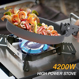 Outdoor Camping Stove Portable Gas Tank Stove Collapsible Outdoor Cooking Stove Adjustable Firepower with Storage Box