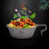 Lightweight 450ml Titanium Bowl with Volume Marking Outdoor Camping Bowl for Home Outdoor Camping Hiking Backpacking