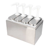 3/4/5 Head Sauce Dispenser Pump Salad Jam Seasoning Condiment Squeeze Pump Container with Base for Kitchen Restaurant