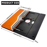 Aluminium Router Table Insert Plate Woodworking Bakelite Milled Tenon Table Electric Wood Milling Flip Board W/ Tenon Backing