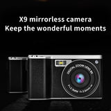 Professional  24MP X9 mirrorless Digital Camera for Photography Wide Angle HD IPS 4.0 Inch Press Sn DSLR Photo Camera