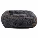 Square Dog Bed House Soft Long Plush Cat Mat Square Cat Bed House Cats Dog Mat Winter Pet Cushion Portable For Pets Cats Basket