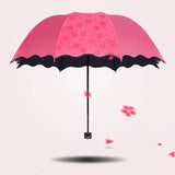 Folding Umbrella Bloom Flower in Rain Water Windproof Sunshade for Outdoor Sports Anti-UV Parasol NIN668