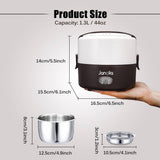 200W 1.3L Mini Rice Cookers Electric Lunch Box 2 Layer Heat Preservation Portable Steamer for Home Car School Office Bring Meal