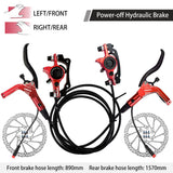 E-Bike Hydraulic Brake Set with 160mm Rotors Front and Rear Hydraulic Disc Brake Caliper Lever for Electric Bike Bicycle Scooter