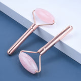 Genuine Rose Quartz Jade Roller Crystal Gemstone Therapeutic Massage Firming Facial Skin Remove Puffy Smooth Wrinkles Lift Tool