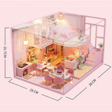 Diy Miniature Dollhouse Kit Doll House Furniture Handmade Model Room Box Toys For Children Christmas Gift Wooden House For Adult