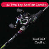 Kingdom KING II Spinning Rods Combo Casting Fishing Rod Reel Set 2 pc top section and 2 pc Power Lure Set Fishing Travel Rod