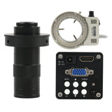 14MP 1080P HDMI VGA Video Microscope Camera + 130X 180x 300x Adjustable Zoom C Mount Lens + 56 LED Ring Light For PCB Soldering