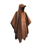 3 In 1 Long Emergency Hooded Breathable Lightweight Hiking Rain Poncho With Pocket Outdoor Camping Reusable Waterproof Men Women