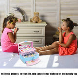 Kids Makeup Kit For Girls Princess Real Washable Make Up Kit Cosmetic Pretend Play Dress Up Toy Makeup Beauty Set Christmas Birt