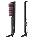 2021 Hair Straightener Brush Electric Hot Comb Straightening LCD Display Hair Iron Heating Comb Straightener Men Beard Brush