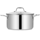 Stock Pot with Lid Professional Home Chef Grade Clad Pot for Soup, Broth &amp; Stock, Chili, Casserole All Surface