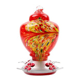 Pet Bird Feeder Hummingbird Feeder Courtyard Outdoor Drinking Fountain Hand-blown Glass Hanging Feeding Station Food Container