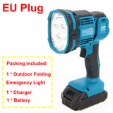 Rechargeable LED Light with Infrared Warning Light Outdoor Folding Emergency Light with Battery and Charger for Camping Working