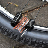6pcs Bicycle Tire Repair Drill + Rubber Strips Portable Bike Tubeless Wheel Tyre Repair Tools