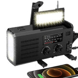 Newest Emergency Solar Power Hand Crank Dynamo Generator 4000mAh Phone Charger Bank SOS AM/FM NOAA Weather COB Flashlight Radio