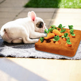 Pet Dog Chew Toy Sniffing Mat Carrot Doll Pull Out Radish Vegetable Field Plush Toy Parent Child Interaction Early Education