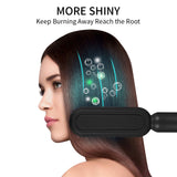 Hair Straightener Brush Hot Comb Ceramic Electric Hair Curling iron Anti Scald  Ionic Straightening Brush Styling Tool 2 In 1