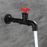 G1/2 Black/Chrome Wall Mounted Bathroom Balcony Outdoor Garden Faucet Single Cool Solid Brass Washer Faucet