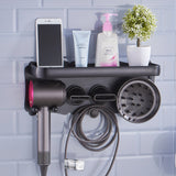 Wall Mounted Stand Hair Dryer Holder Universal for Dyson Bracket Hange Organizer Storage Shelf Aluminum Bathroom Accessories