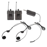 Dual UHF Wireless Microphone System Portable Professional Microphone Set 2 Transmitter + 1 Receiver for Interview Recording