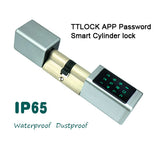 TTlock TThotel Blue Tooth IP65 Waterproof Smart Electronic Ble Euro Cylinder with APP Unlock Touch Screen Lock  Airbnb