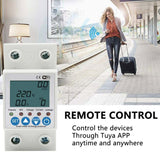 Tuya APP WiFi Smart 63A Circuit Earth Leakage Over Under Voltage Protector 2P Relay Device Switch Breaker Energy Power kWh Meter
